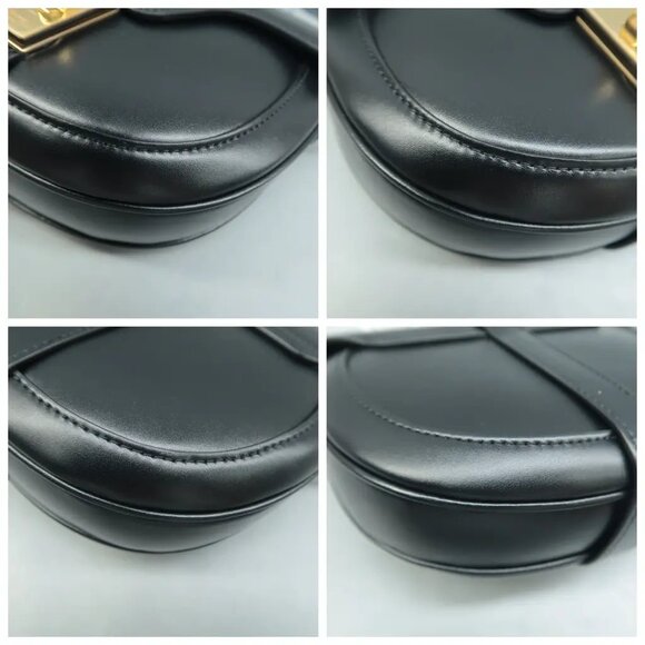 100% Authentic CELINE Besace Black Leather Shoulder Bag - Picture 7 of 12